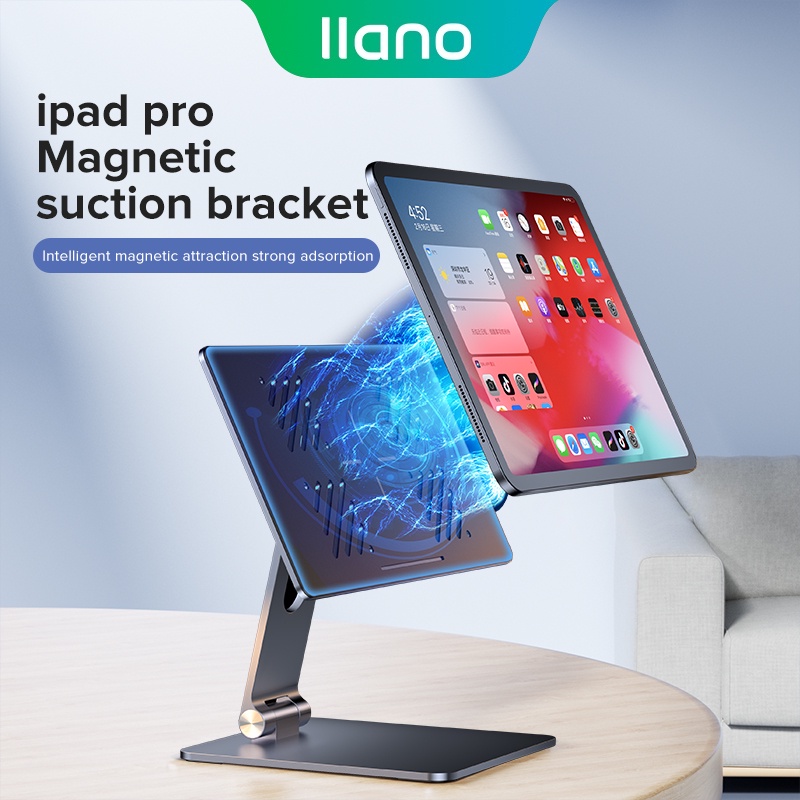 llano iPad Tablets Magnetic Aluminium Stand Desktop Stand 360 Degrees Rotate and Adjustable Angle fo Tablets/Pads P8 for 10.9-11inch