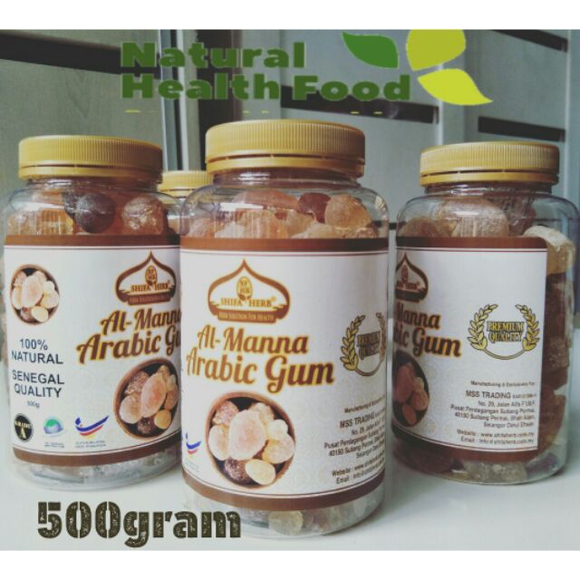 500g Arabic Gum(Botol Besar)/Gum Arabic /Acacia Gum Al Manna .500gm(EXP
