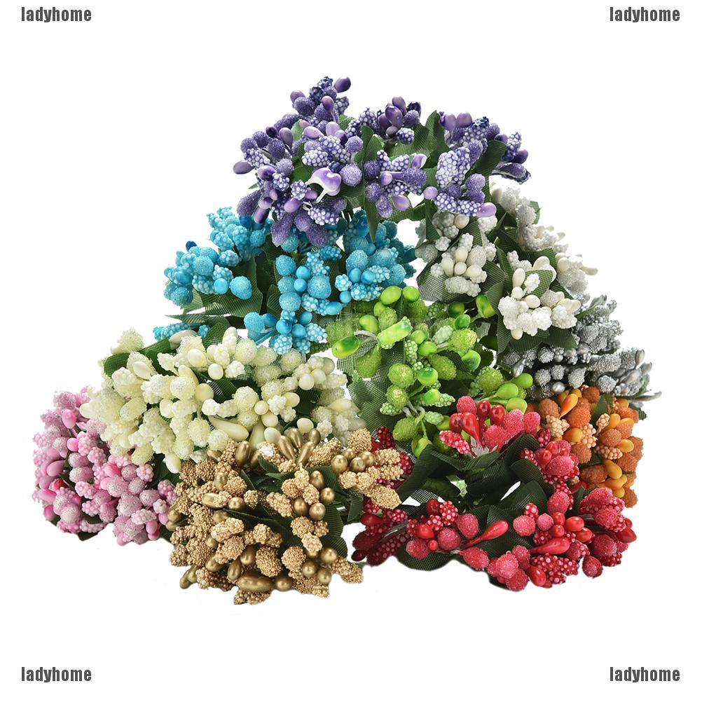 12x Mini Artificial Stamen Bud Silk Flower Bouquet Wedding Decor DIY