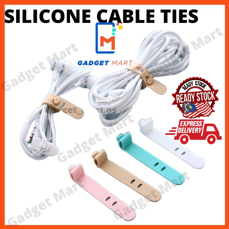 Reusable Silicone Cable Ties Tie phone Earphone Cable Winder Desktop