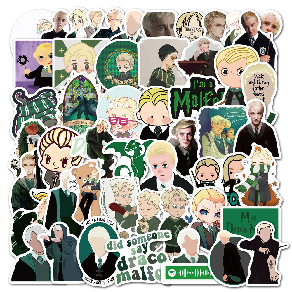 50Pcs/Set Hogwarts Slytherin . Draco Malfoy Series 05 Stickers DIY ...