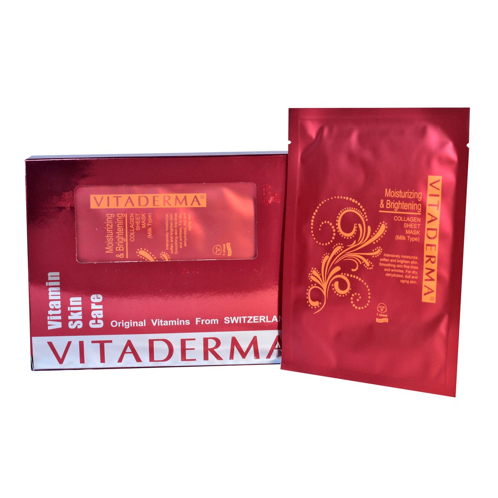 Vitaderma Moisturizing Brightening Collagen Sheet Mask 滋润与美白湿布面膜10pcs Shopee Malaysia