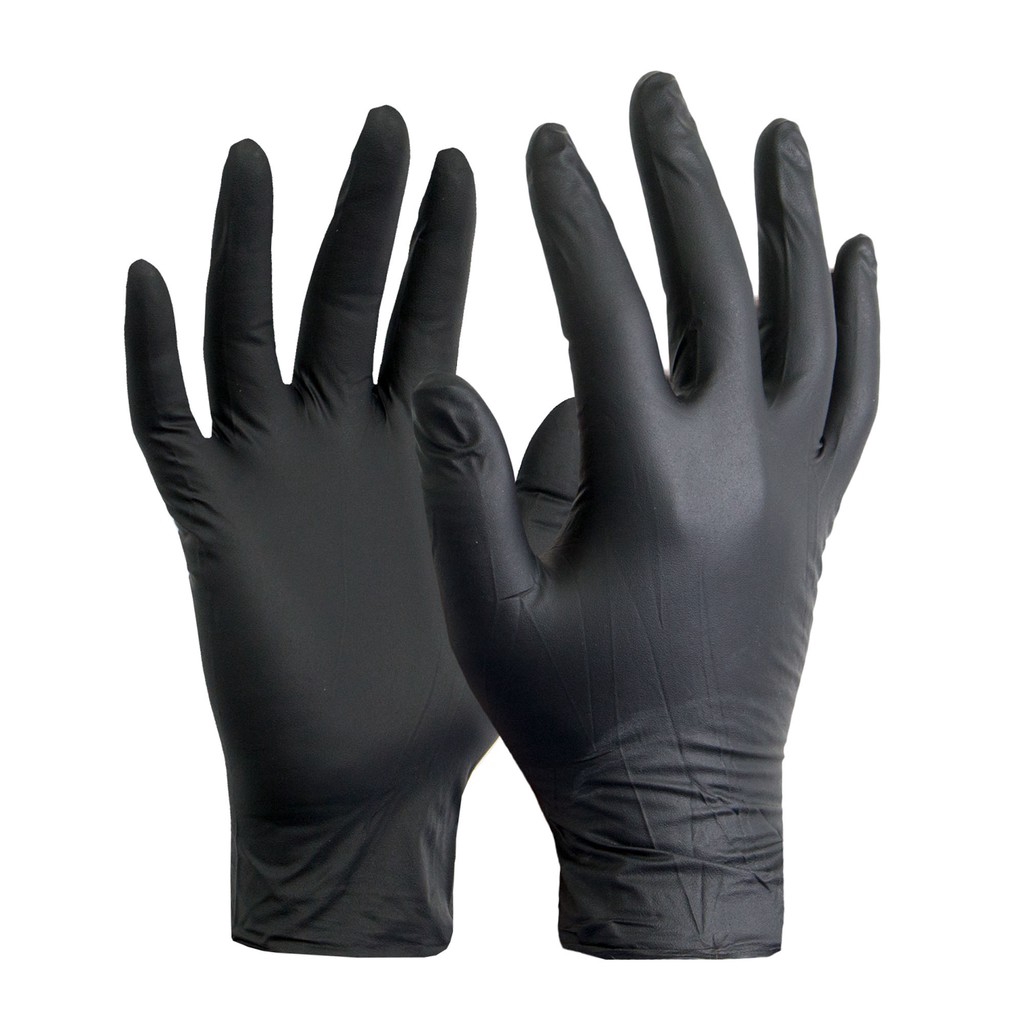 Black Rubber Hand Glove Non Powdered Latex Sarung Tangan Getah Hitam 100 Pcs Shopee Malaysia