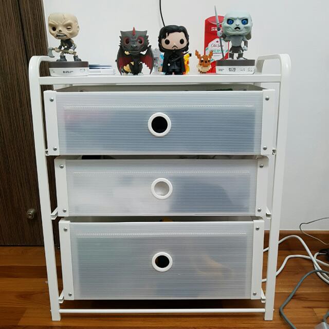 Ready Stock Ikea Lote Chest Of 3 Drawers White Shopee Malaysia