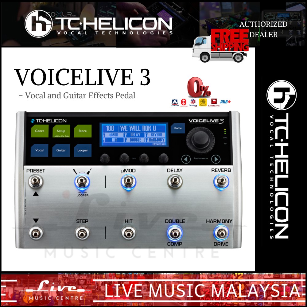 Tc Helicon Voicelive 3 Vocal And Guitar Effects Pedal Shopee Malaysia