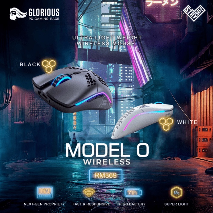 Ready Stock Glorious Pc Gaming Race Model O Wireless Rgb Gaming Mouse Matte Black Matte White Shopee Malaysia