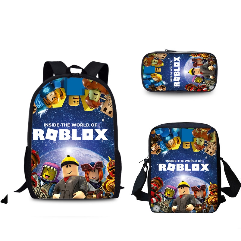 Three Piece Roblox Student Bag Korean Version Large Capacity 17 Inch Backpack Cartoon Custom Computer Backpack Shopee Malaysia - roblox large capacity usb charging student backpack in 2019