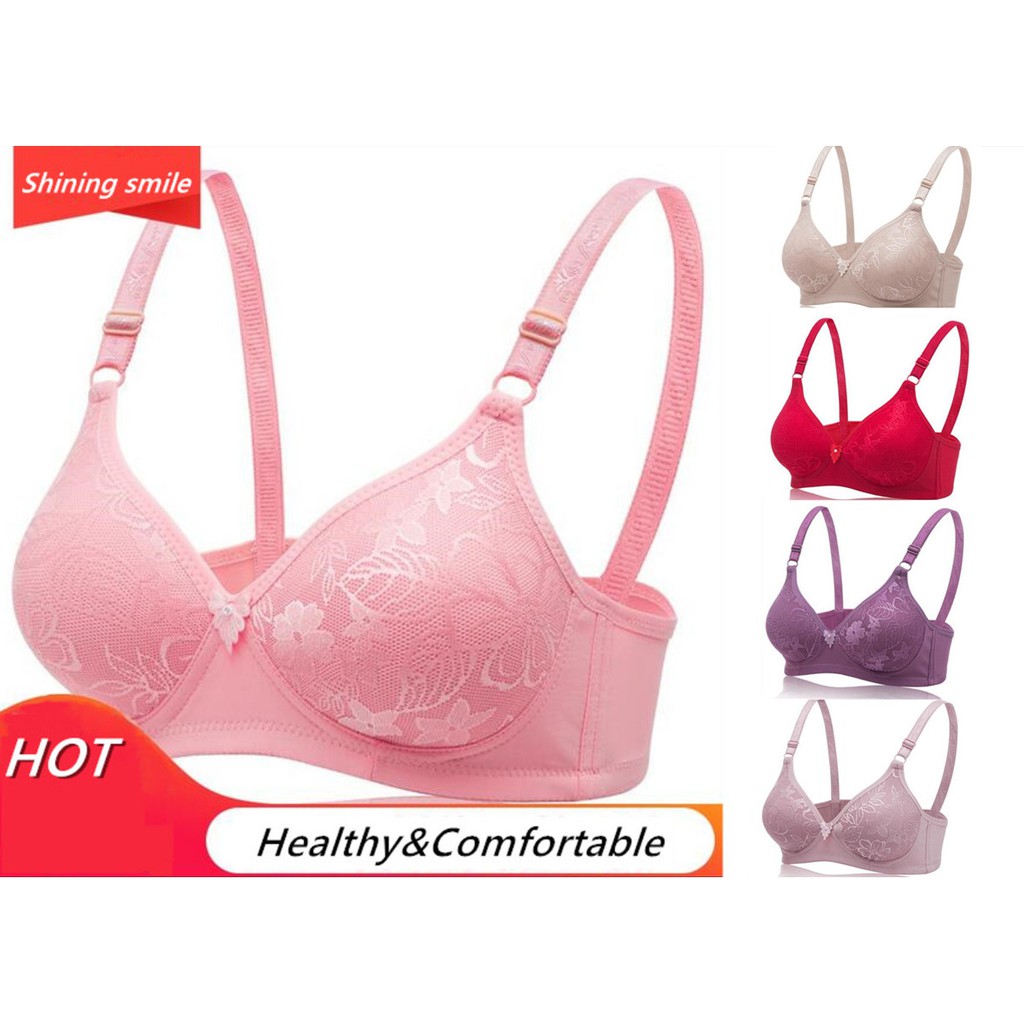 Women/'s Cotton Push Up Soft Bra Front Closure Smooth Wireless Cup B Underwear UK