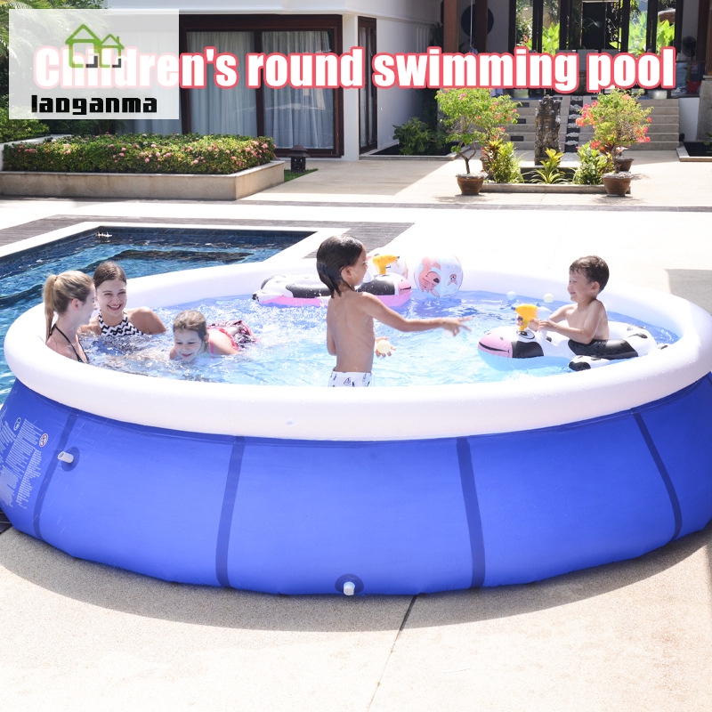 240x63cm Large Family Inflatable Swimming Pools Above Groud Family Full Sized Round Pool For Summer Water Party Backyard Outdoor Indoor Kids Girl Boy Toddlers Infant Adult Swimming Pools Full Sized Inflatable Pools