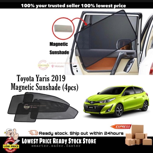 Magnetic Sun Shade Toyota Yaris 2019-2022 (4pcs) | Shopee Malaysia