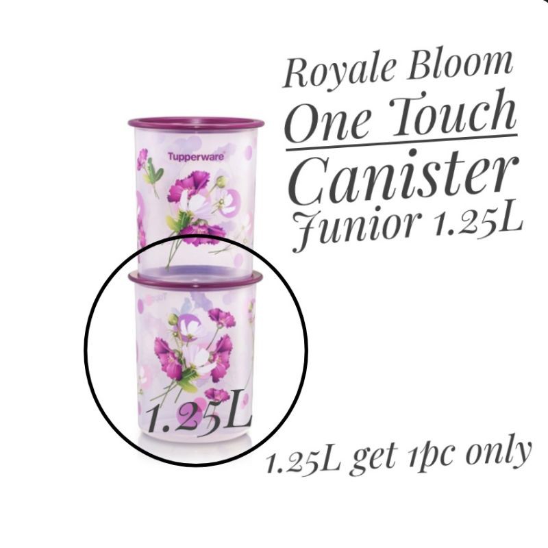 Tupperware Royale Bloom One Touch Canister Junior 1.25L(1pc/2pc)