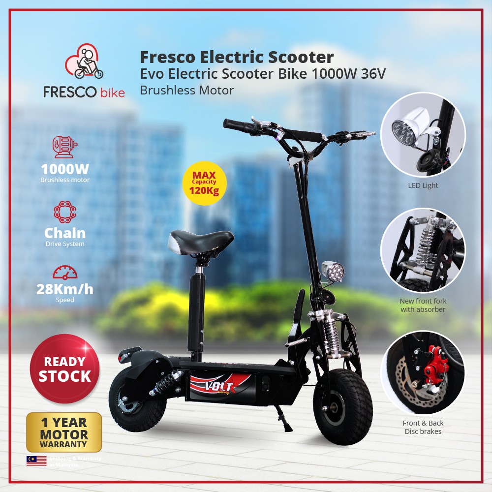 Evo Electric Scooter Bike 1000W 36V | Shopee Malaysia