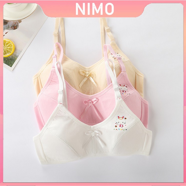 【Ready Stock】Teen Girls Bra Puberty Girl Camisole Cotton Kids Bra Adjustable Teenage Underwear 9-15Years