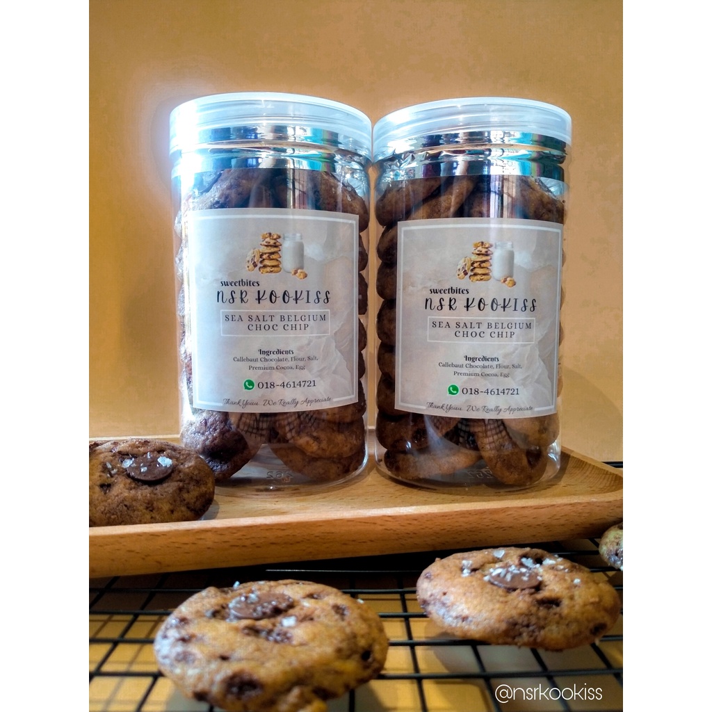 TODAY SHIP Homemade Sea Salt Belgium Chocolate Chip Cookies Biskut Kuih