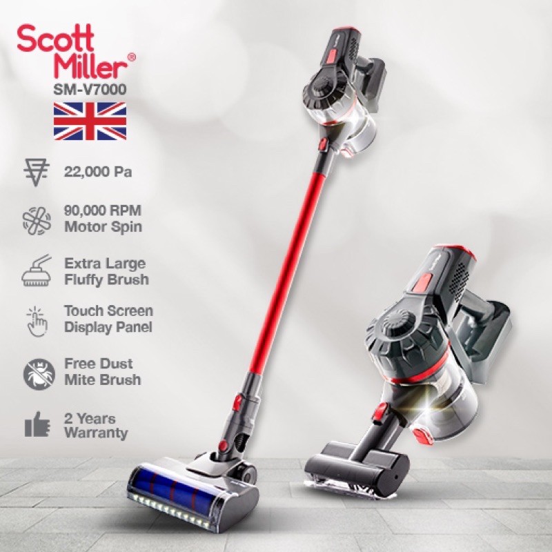 Scott Miller Cordless Vacuum Cleaner SMV7000 22000Pa with Dust Mite