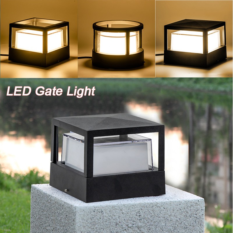 Outdoor Gate Lamp Pillar Light Led Wall Light 15w Modern Aluminum Waterproof For Porch Garden 