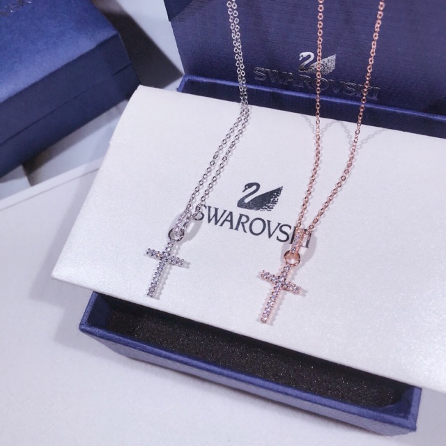 Swarovski cross necklace S925 sterling silver with high carbon diamond