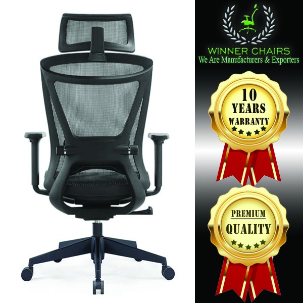 Office Chair 3283DBLK Ergonomic Highback Mesh Winner Chairs