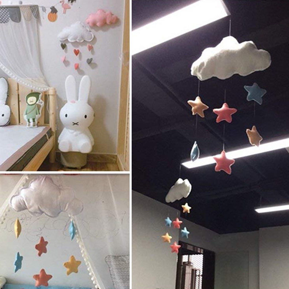 Loving Heart Cloud Ceiling Pendant Children Bedroom Gift Hanging Home Decor Felt