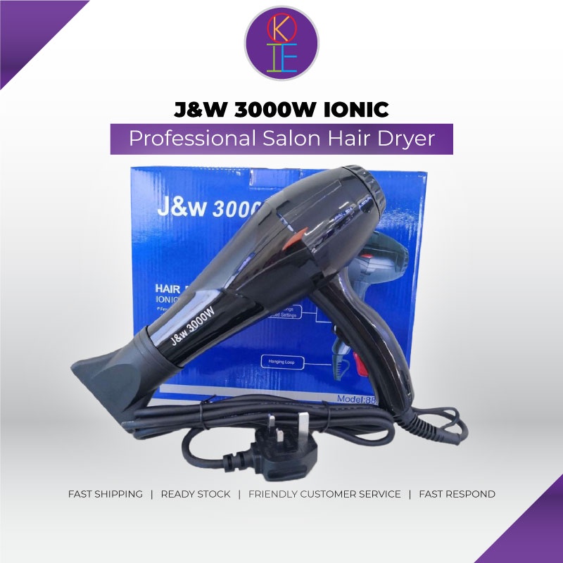 OKIE J&W 3000W Ionic Professional Salon Hair Dryer Hair Blower Ionic Hair Dryer Pengering Rambut