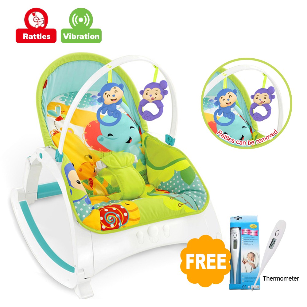 Zeebe Baby Rocker Bouncer New Born Toddler Music Chair Safety Belt