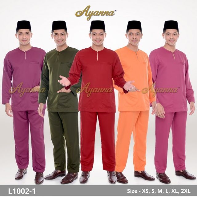 Baju Melayu Teluk Belanga Dewasa siri 1 warna  ruby red 