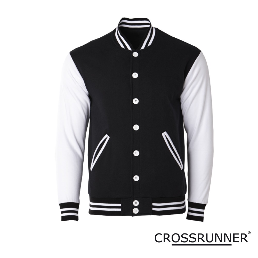 Crossrunner Unisex Varsity Jacket Black CRJ1100 Shopee Malaysia