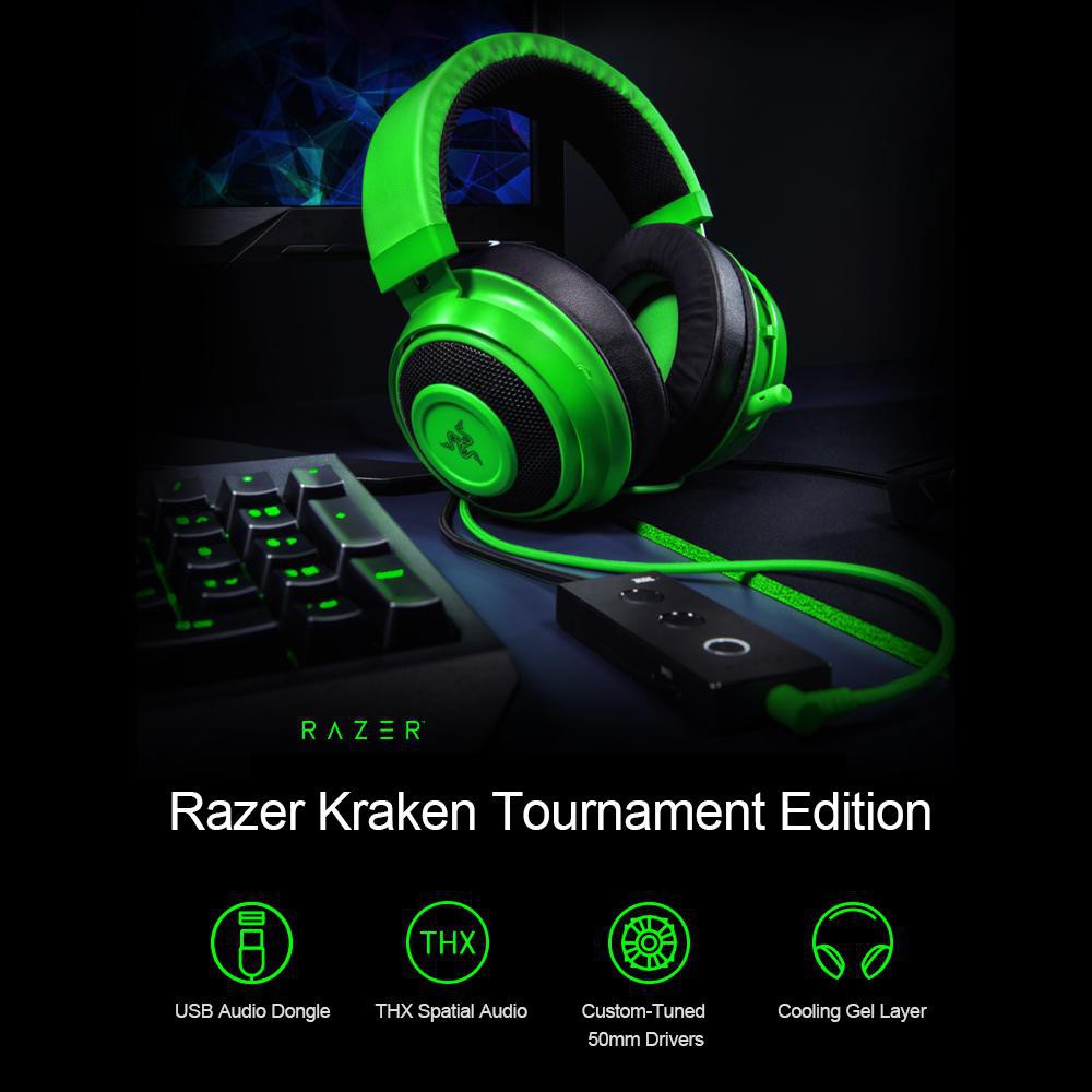 Razer Kraken Tournament Edition Wired Gaming Headphone with USB Audio ...