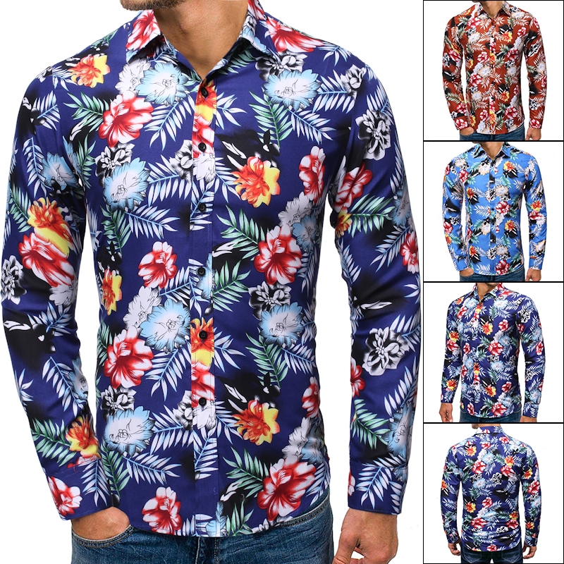mens floral shirts long sleeve