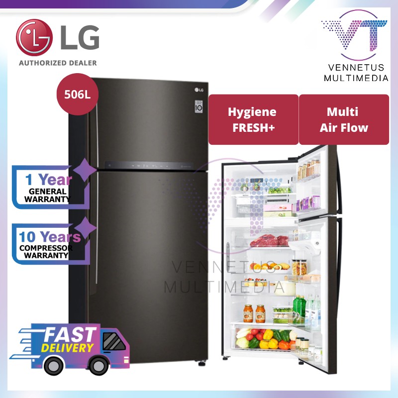LG GN-H702HXHC 506L Black Metal Top Freezer Fridge/Refrigerator Shopee Malaysia