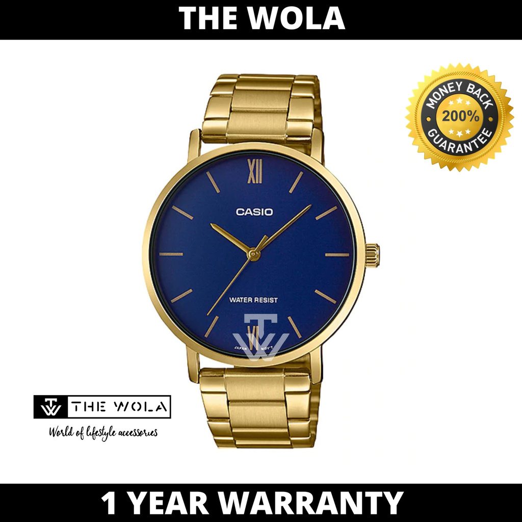 [100% Original Casio] CASIO Watch for Men MTP-VT01G-2B Gold Stainless Steel Strap (casio watch for men / casio watch)