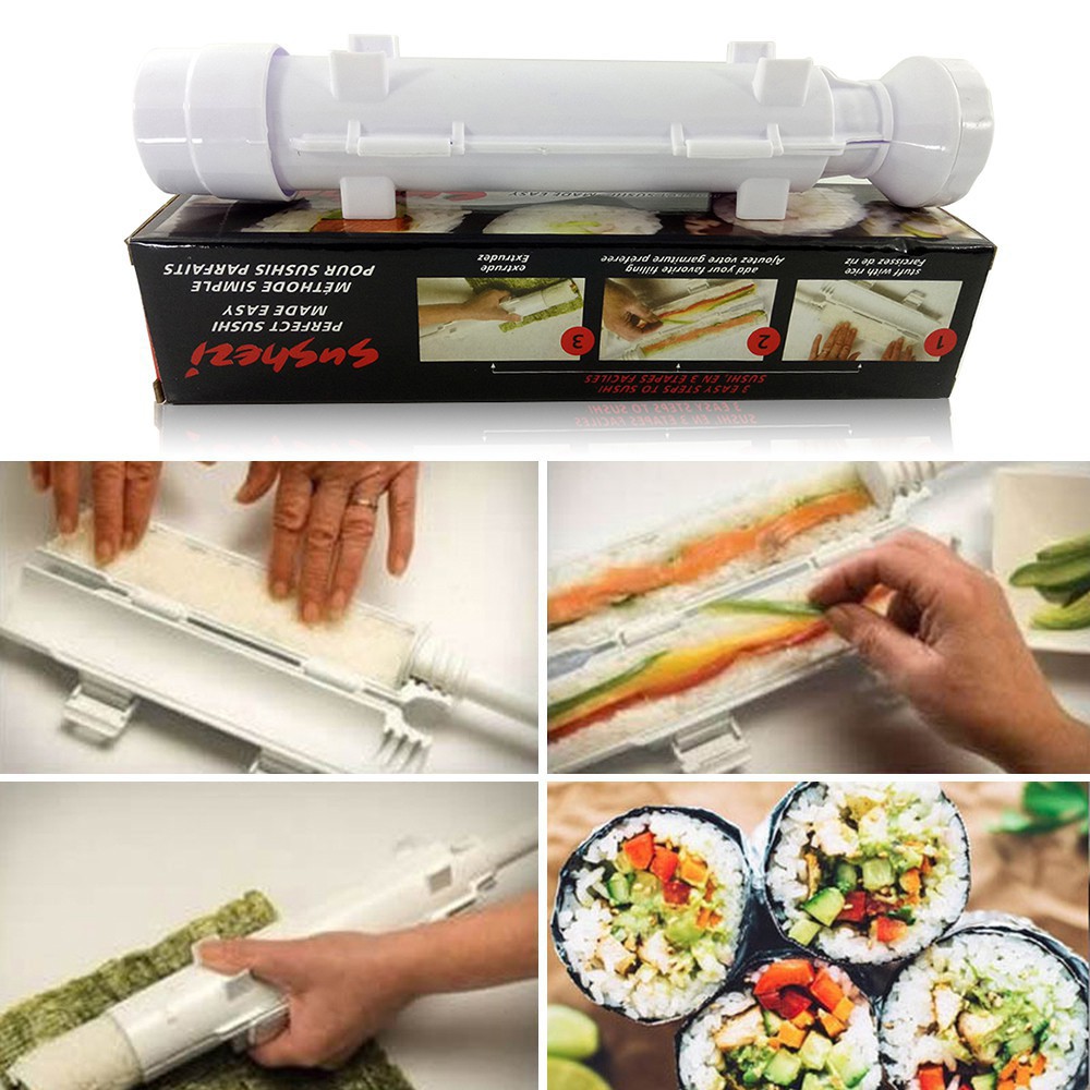 Sushi Making Kit for Beginners 10 Pieces DIY Easy Sushi Maker Roller Sushi Mould Perfect Kitchen Cookin Tool of Sushi Roller Non-Stick Rice Roll Maker Sushi Mould Roller Mold Sushi Making Tool Set 