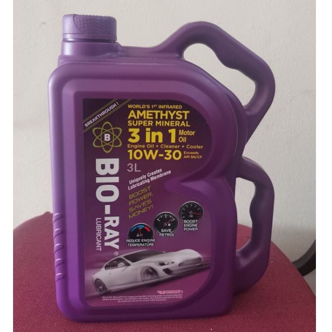 Original Bioray super mineral lubricant 10W30 engine oil 3L Shopee