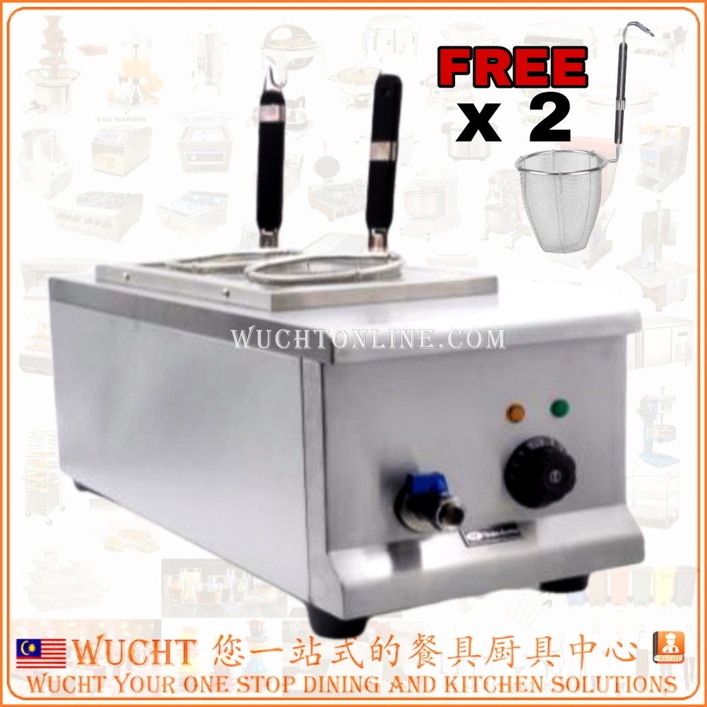 【WUCHT】2 Electric Pasta Maker Commercial 2 Holes 2 Basket Pasta  Noodle Cooking Machine Spaghetti Maker 220V 煮面机