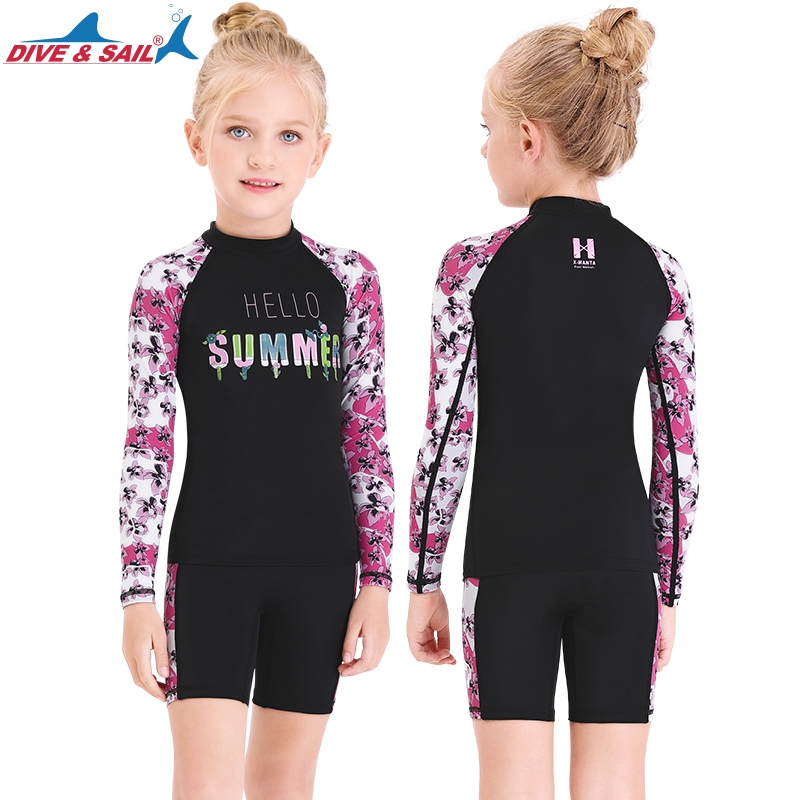 girl long sleeve rash guard swimwear