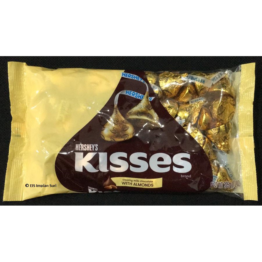 HERSHEY'S KISSES creamy milk chocolate WITH ALMONDS 205g ...