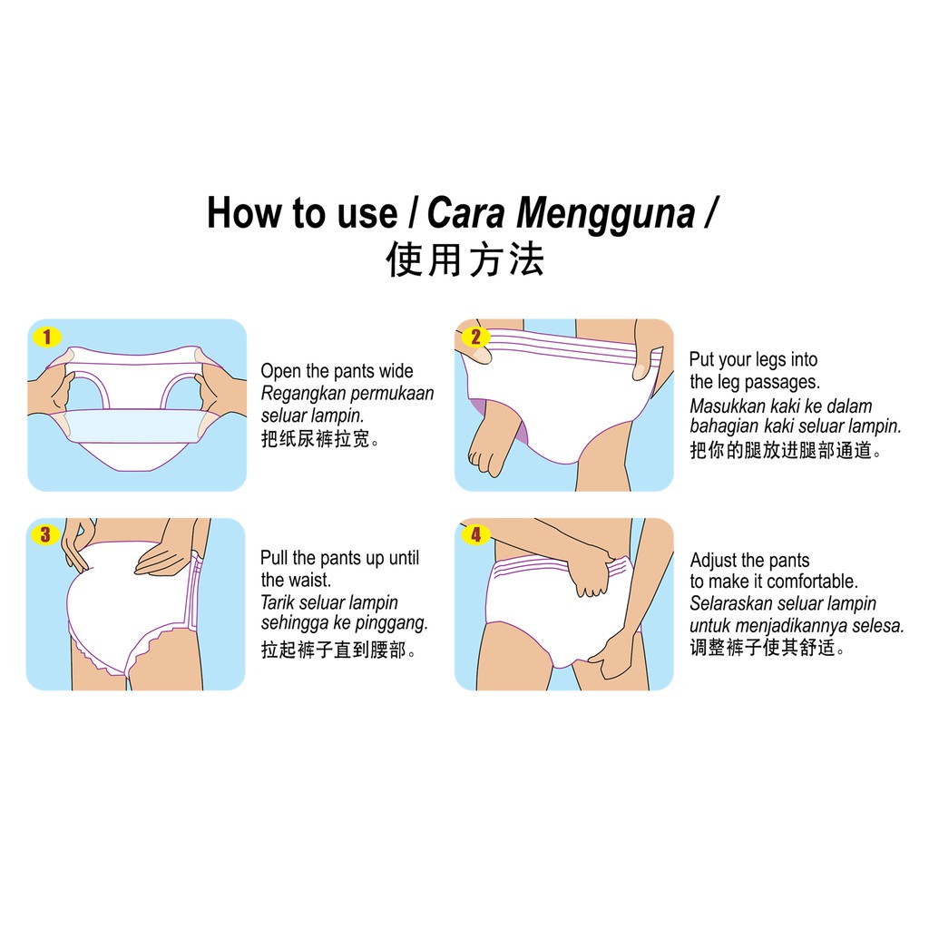 cara pakai pampers pants