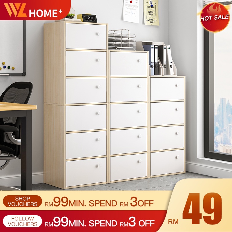 Office File Cabinet 6 Tier My-com A4 Bookshelf Rak Buku 4 Tingkat Home 