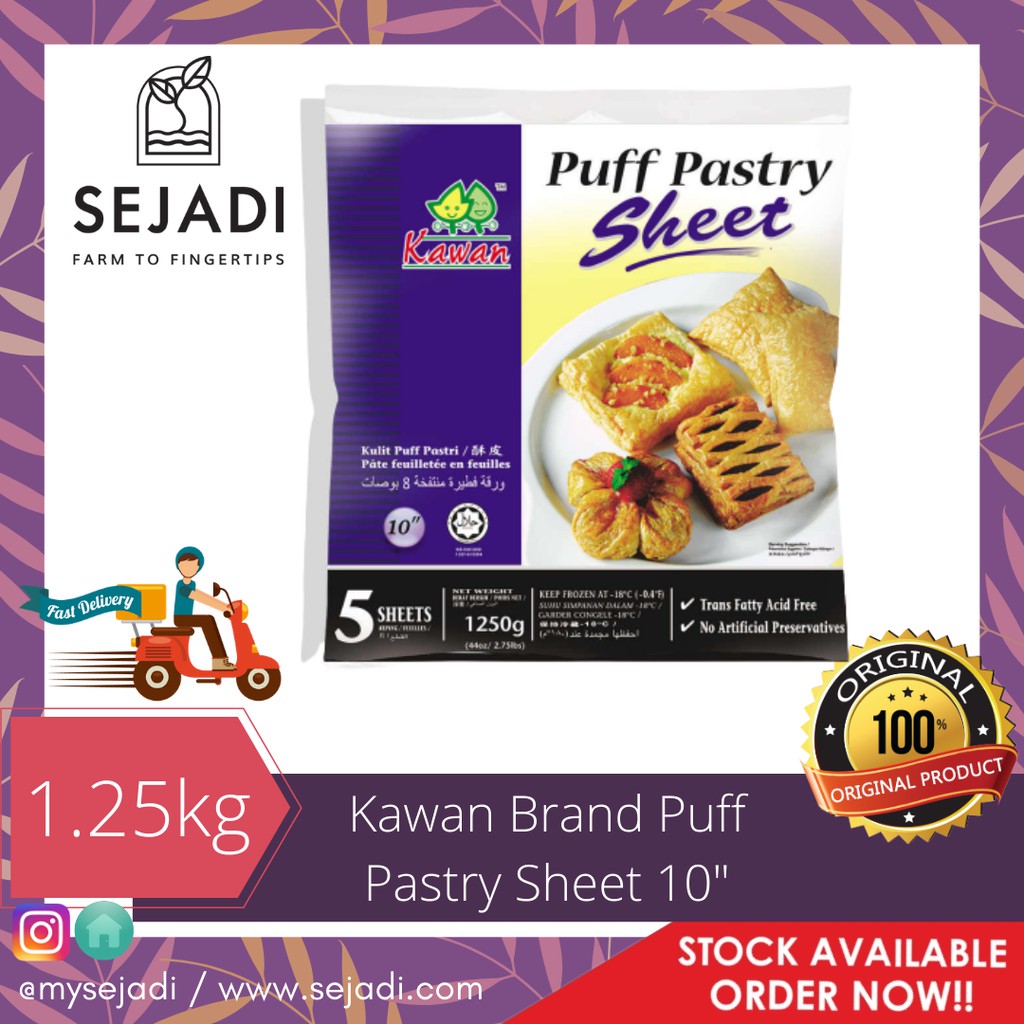 Kawan Brand Puff Pastry Sheet 10 1 25kg Klang Valley Only Shopee Malaysia