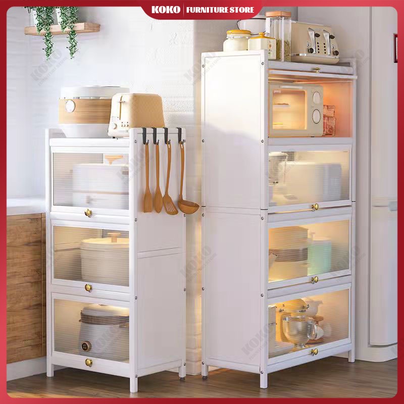 Kitchen Storage Cabinets Clamshell Cabinets with Doors Floor-to-ceiling ...
