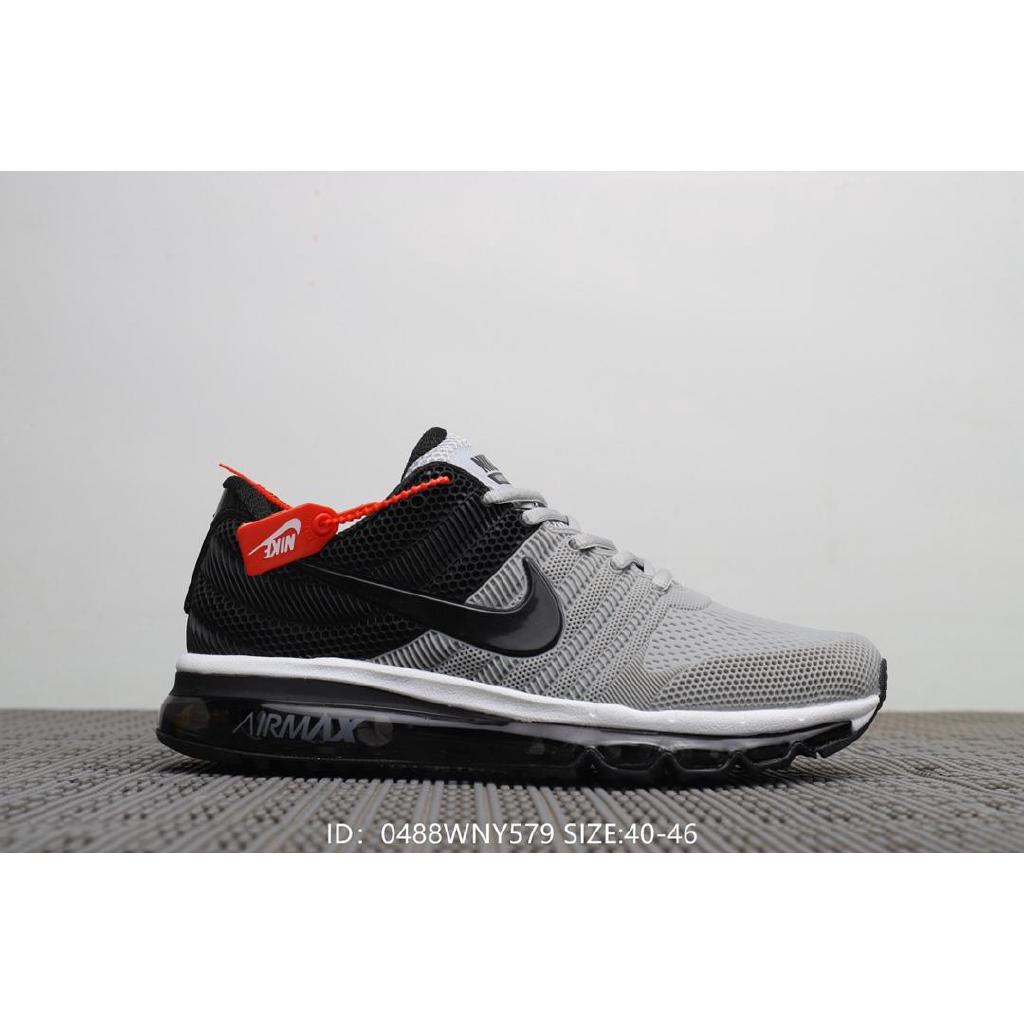 Original Nike Air Max 2017 Nano full palm cushion men's 2017 White And Black Nike Air Max 2017 Mesh Full palm