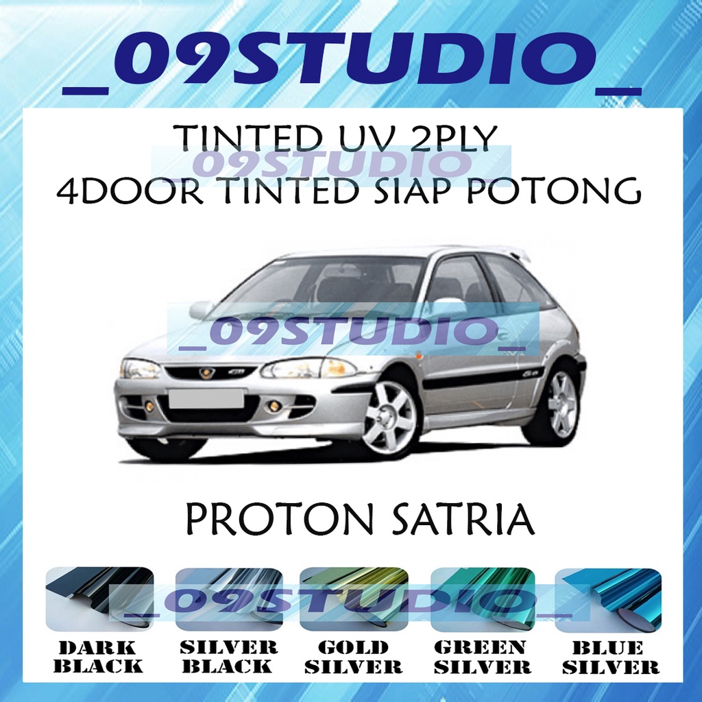 Proton Satria 4 Door Tinted UV 2Ply Reflective Film Siap Potong Tinted ...