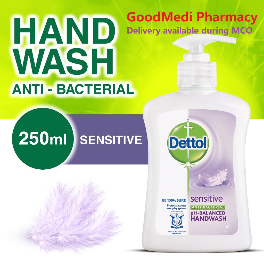 Dettol Hand Wash Antibacterial Sensitive 250ml Ready stock Shopee