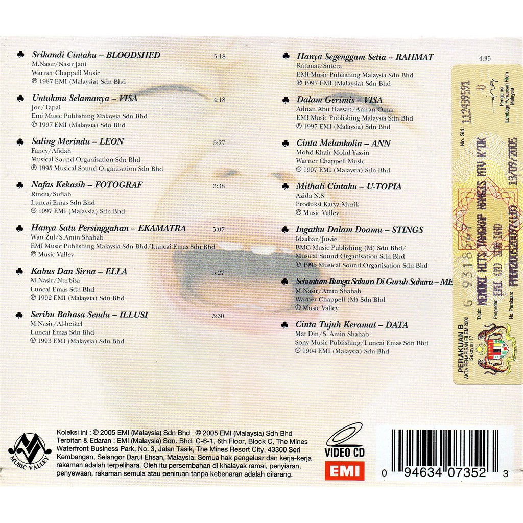 Memori Hit Tangkap Nangis Mtv Karaoke Vcd Bloodshed Visa Leon Fotograf Ekamatra Ella Illusi Rahmat Shopee Malaysia