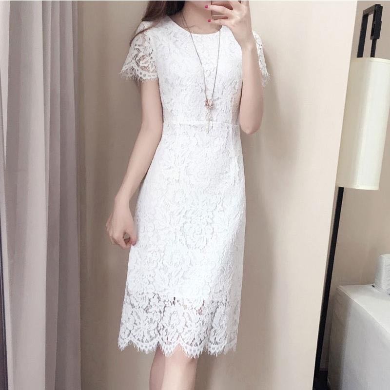 PLS Women Lace White Dress CIVIL WEDDING Gown Bridal