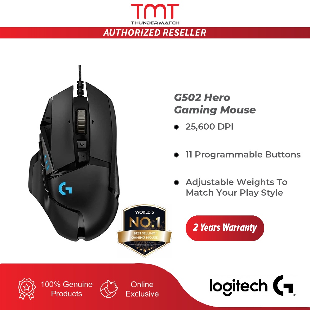 Logitech G502 HERO 25K High Performance Gaming Mouse Shopee Malaysia