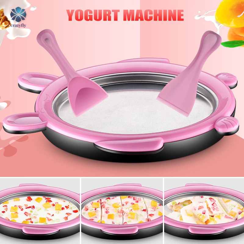 Mini Ice Cream Maker Yogurt Fruit Roll Pan Fried Machine With Shovel Tools Kit