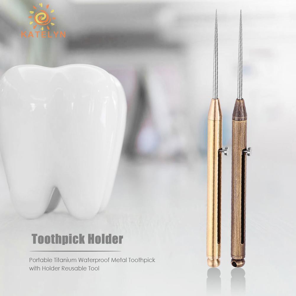 Pocket Mini Waterproof Titanium Alloy Toothpick Outdoor Camping Tooth Tool Good