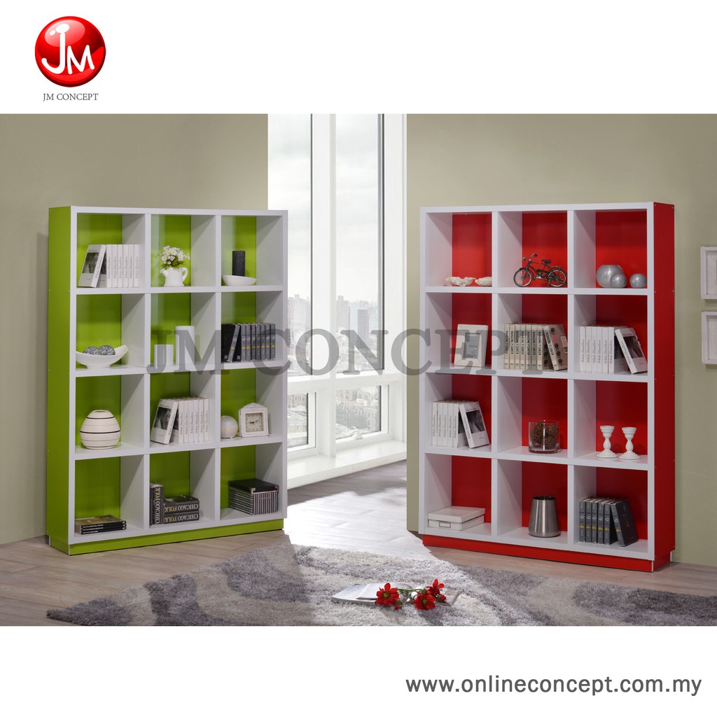 Jm Concept 12 Grids Colour Box Book Shelf File Cabinet