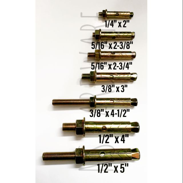 1 4 5 16 3 8 1 2 Sleeve Anchor Expandable Metal Wall Plug Shopee